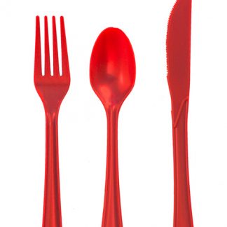 Plastic Red Knives 25pk
