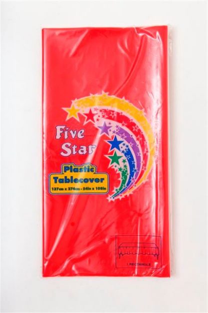 Plastic Table Cover Rectangle - Red
