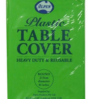 Plastic Table Cover Round - Lime Green