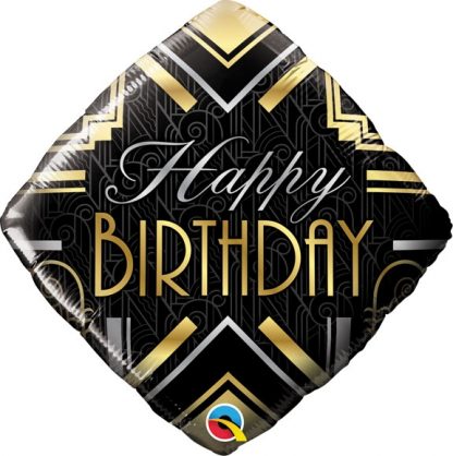 Foil Balloon 18" Happy Birthday -Art Deco