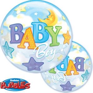 Bubble Balloon Baby Boy Starts & Moon