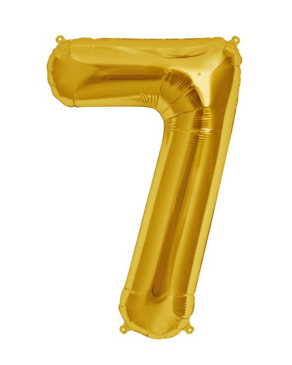 Foil Balloon Number Gold "7" (Uninflated)