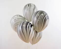 Balloon Single Black/White Marble