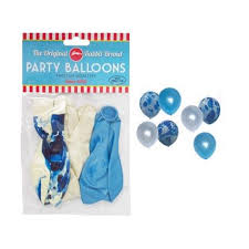 Party Balloons 6pk - Blue Marble Mix
