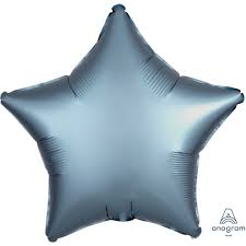 Foil Balloon Luxe Steel Blue Star