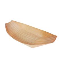 Wooden Biodegradable Boat Dish Large 10pcs