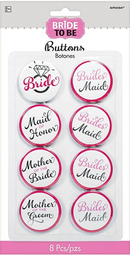 Bride To Be Buttons 8pk