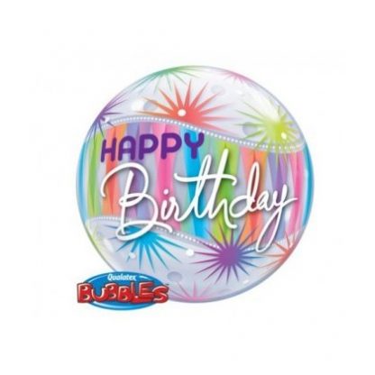 Bubble Balloon 22" Happy Birthday Starblast