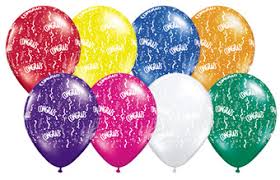 Balloon Single Congrats Streamers Assorted