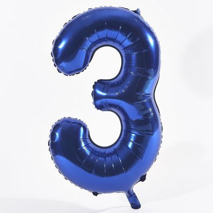 Foil Balloon Number Blue "3" (Uninflated)