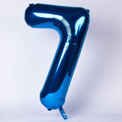 Foil Balloon Number Blue "7" (Uninflated)