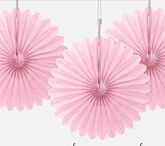 Tissue Paper Fans Light Pink - 3 mini fans