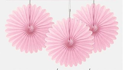 Tissue Paper Fans Light Pink - 3 mini fans