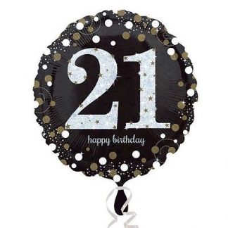 Foil Balloon 18" Happy 21st Birthday Sparkle
