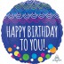 Foil Balloon 18" Happy Birthday to You - Scallop & Dots