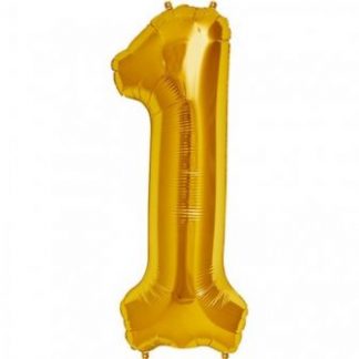 Foil Balloon Number Gold "1" (Uninflated)