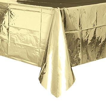 Foil Table Cover Rectangle - Metallic Gold