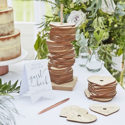 Wooden Hearts - Stacking Guest Book