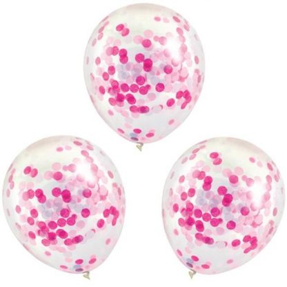 Confetti Balloons 3pk - Pink