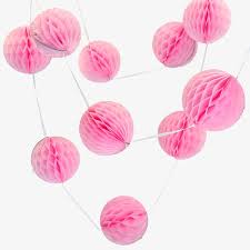 Pink Honeycomb Ball Garland