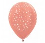 Balloon Single Rose Gold - White Stars