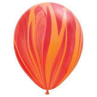 Balloon Single Red/Orange Marble