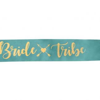 Bride Tribe Sash - Teal & Gold