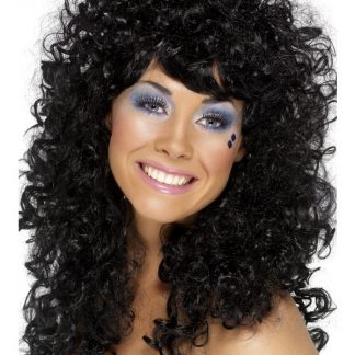 Wig Long Curly Black