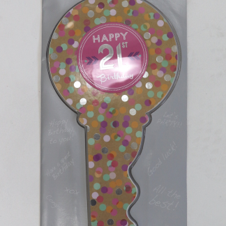 21st Key- Pink and Colourful Dots
