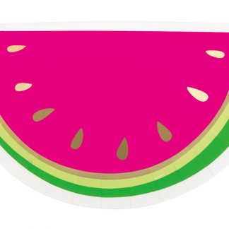 Watermelon Shaped Paper Plates 8pk