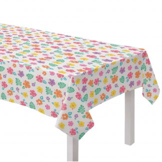 Flannel Back Hibiscus Table Cover