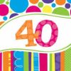 40th Birthday Napkins - Rainbow