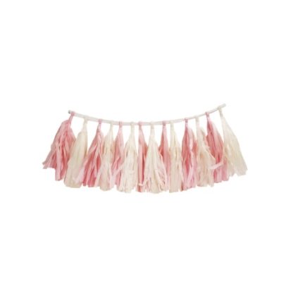 Tassel Garland Pink & White Mini - 15 pack