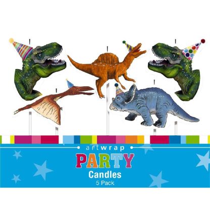 Dinosaur Party Candles 5pk
