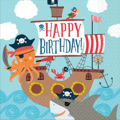 Ahoy Pirate Lunch Napkins 16pk
